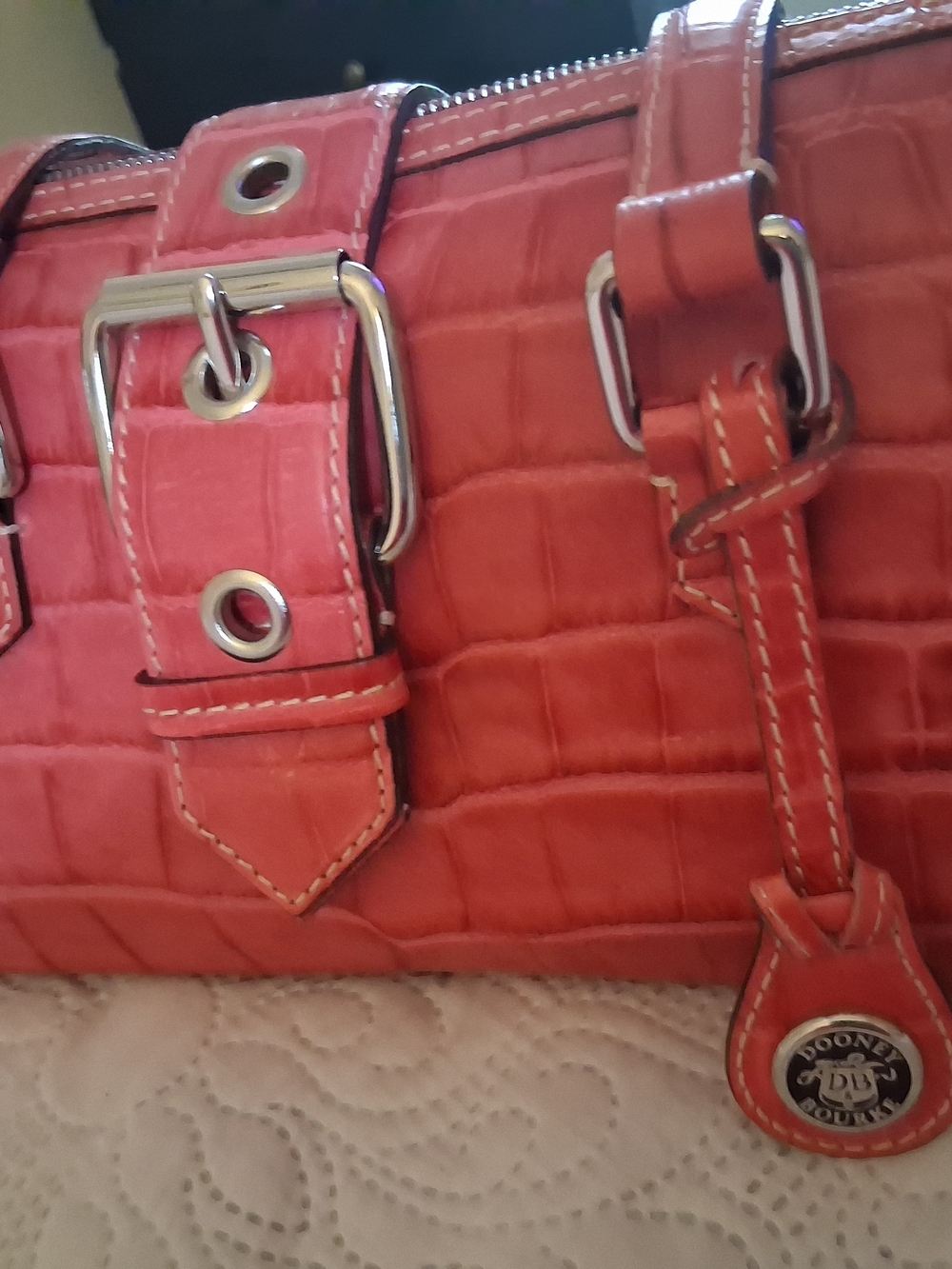Dooney & Bourke Coral Croc-Embossed Leather Satchel 57056918 NEW